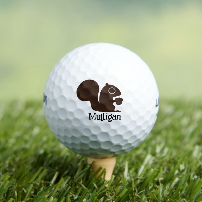Eichhörnchen mit Individuelle Name Niedliche Holzs Golfball (Insitu T-Shirt)