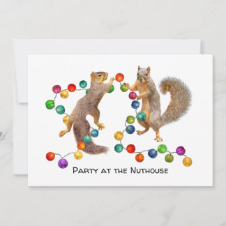 Eichhörnchen mit Lichter-Party Einladung