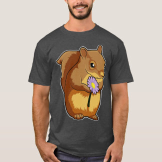 Eichhörnchen mit lila Blume T-Shirt
