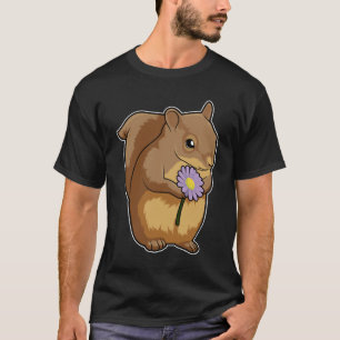 Eichhörnchen mit lila Blume T-Shirt