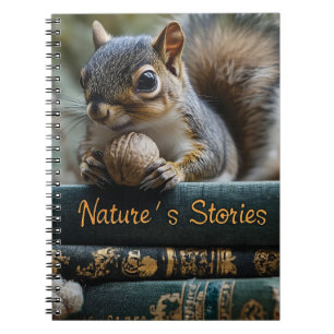 Eichhörnchen mit Nut on Antique Books, Nature's St Notizblock