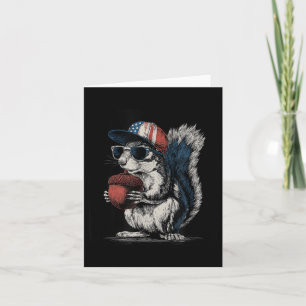 Eichhörnchen mit patriotischer Mütze und Sonnenbri Karte