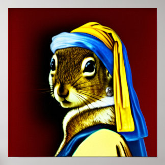 Eichhörnchen mit Perle, die holländische Barockkun Poster
