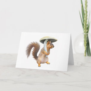 Eichhörnchen mit Pilzkarte Karte