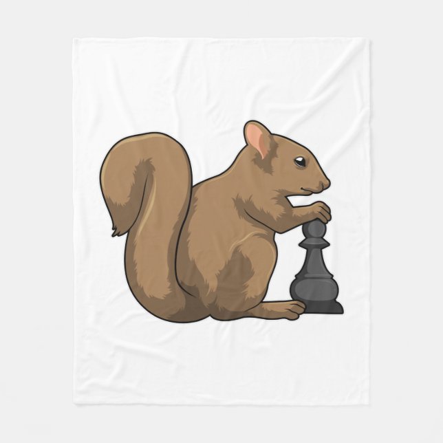 Eichhörnchen mit Schachstück Bishop Fleecedecke (Vorderseite)