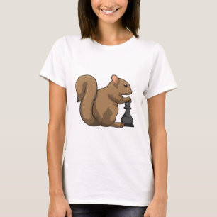 Eichhörnchen mit Schachstück Bishop T-Shirt