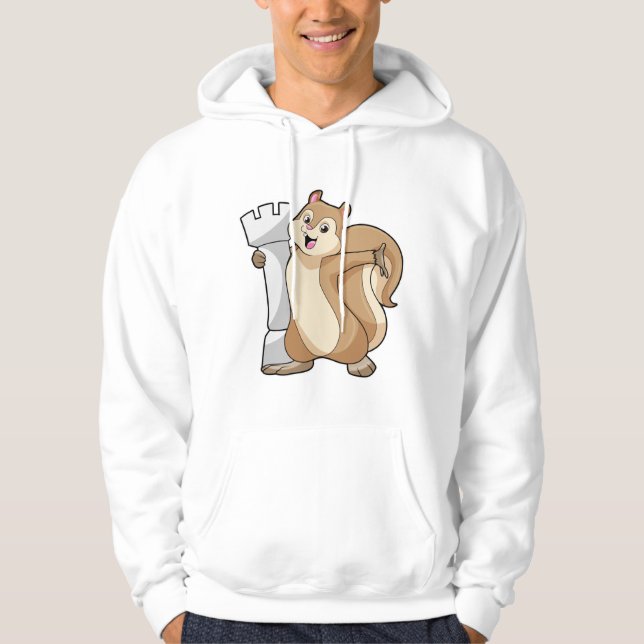 Eichhörnchen mit Schachstück King Hoodie (Vorderseite)