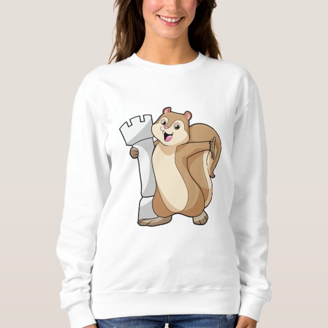Eichhörnchen mit Schachstück King Sweatshirt (Vorderseite)