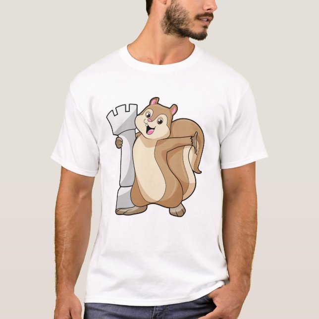 Eichhörnchen mit Schachstück King T-Shirt (Vorderseite)