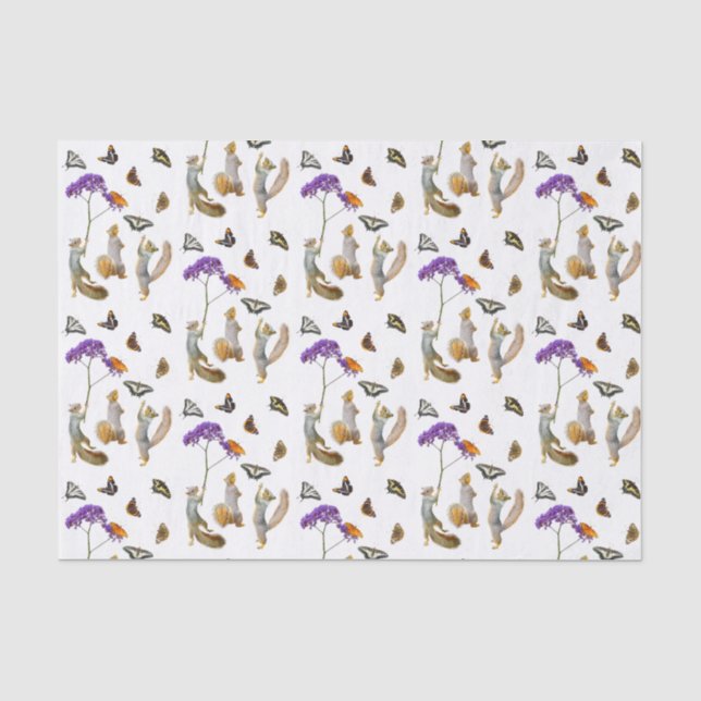 Eichhörnchen mit Schmetterlingsgewebe Seidenpapier (Vorderseite)