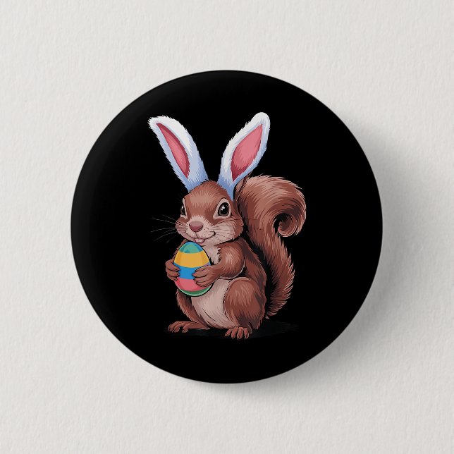 Eichhörnchen mit sonnigen Ohren Funny Oaster Kinde Button (Vorderseite)