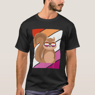 Eichhörnchen mit stolzer lesbischer Flagge LGBTQ-V T-Shirt