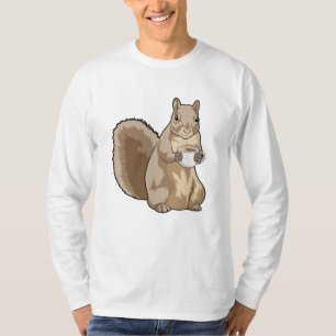 Eichhörnchen mit Tasse Kaffee T-Shirt