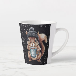 Eichhörnchen mit Tasse und Schnee „Stay Warm“