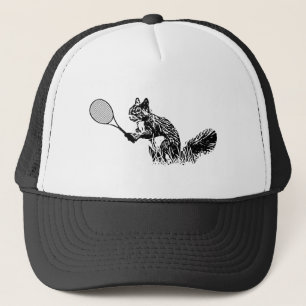 Eichhörnchen mit Tennis Racquet Truckerkappe