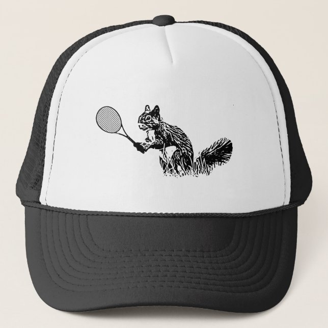 Eichhörnchen mit Tennis Racquet Truckerkappe (Vorderseite)