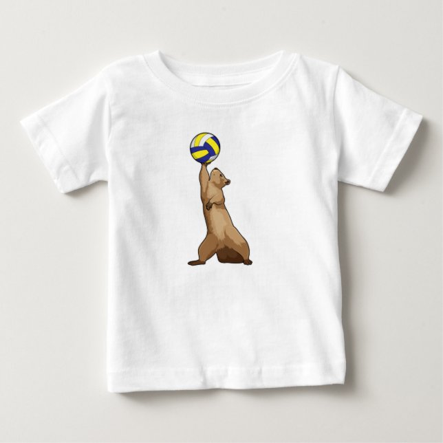 Eichhörnchen mit Volleyball Baby T-shirt (Vorderseite)