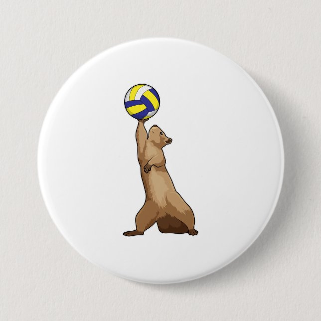 Eichhörnchen mit Volleyball Button (Vorderseite)