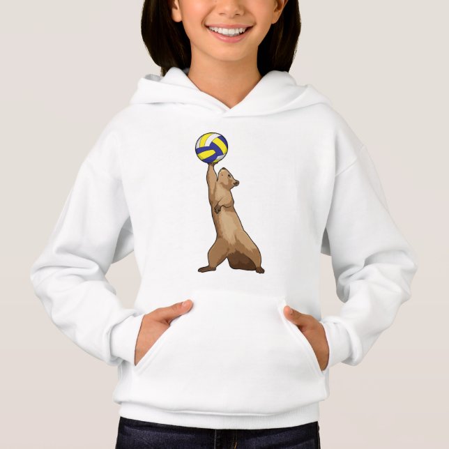 Eichhörnchen mit Volleyball Hoodie (Vorderseite)