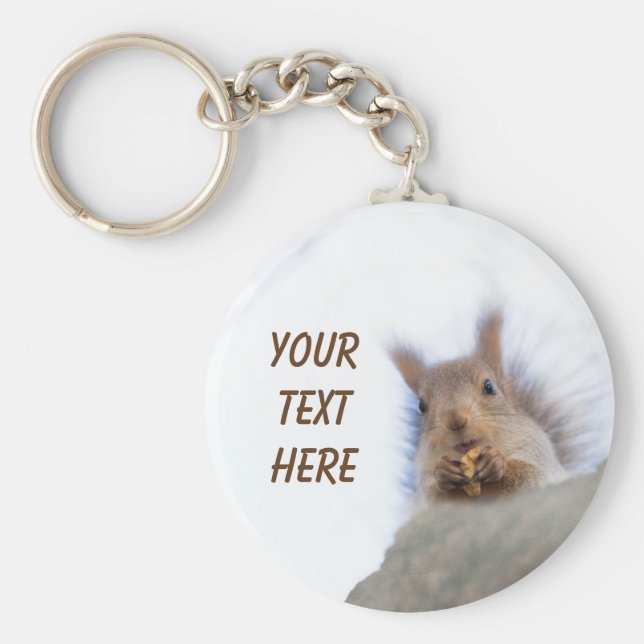 Eichhörnchen mit Walnuss Schlüsselanhänger (Vorne)