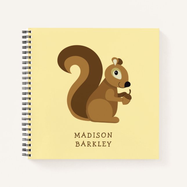 Eichhörnchen Niedlich Kid's Woodland Notizbuch (Vorderseite)