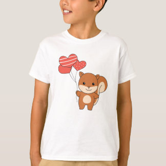 Eichhörnchen Niedliche Tiere Hörballons Valentine T-Shirt