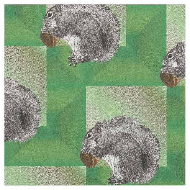 Eichhörnchen-Nüsse Stoff (Nahaufnahme)