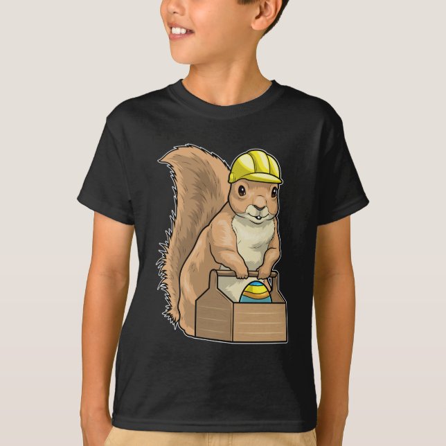 Eichhörnchen Ostereier Handwerker T-Shirt (Vorderseite)
