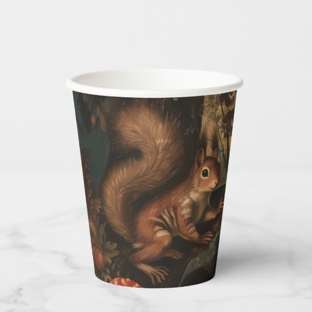 Eichhörnchen - Papierkupplungen Größe 236 ml Papie Pappbecher (Vorderseite)