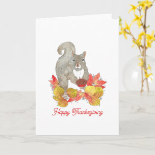 Eichhörnchen-Pecan-Pie-Thanksgiving-Karte Karte