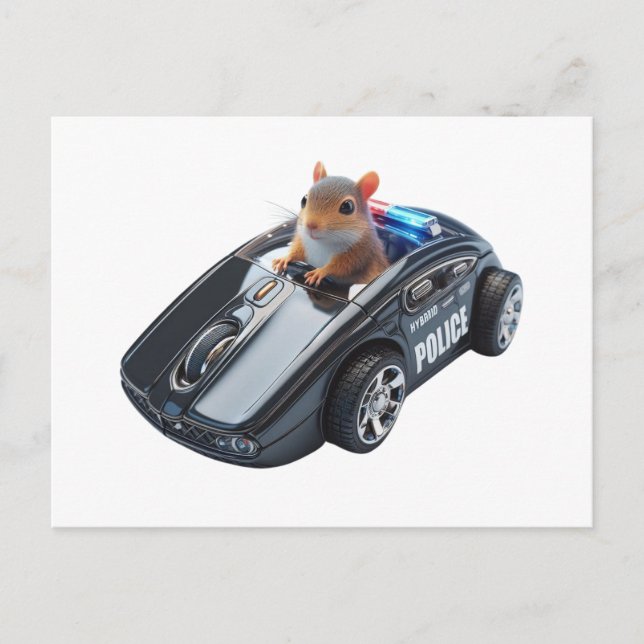 Eichhörnchen Polizist in Aktion: Stopp oder ich kl Postkarte (Vorderseite)