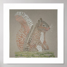 Eichhörnchen Portrait Calligram