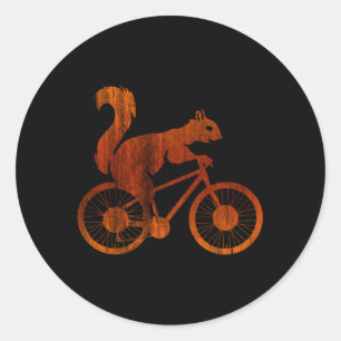 Eichhörnchen Reiten eines Fahrrads Eichhörnchen Runder Aufkleber
