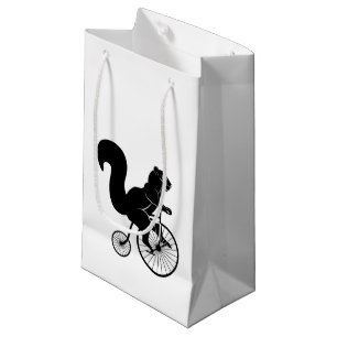 Eichhörnchen-Reiter auf altem Fahrrad Kleine Geschenktüte