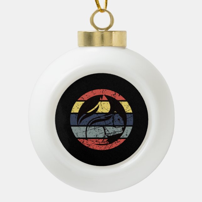 Eichhörnchen Retro Keramik Kugel-Ornament (Vorderseite)