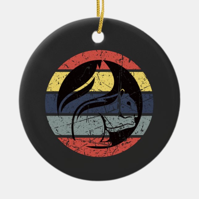 Eichhörnchen Retro Keramik Ornament (Vorne)
