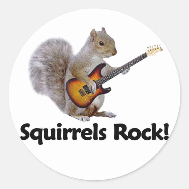 Eichhörnchen Rock! Runder Aufkleber (Vorderseite)