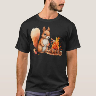 Eichhörnchen-Röst-Marshmallow-Lagerfeuer-Camping-C T-Shirt