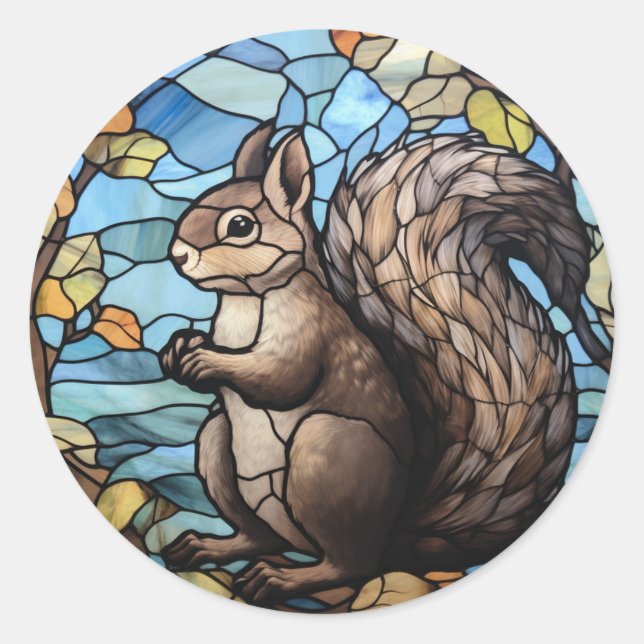 Eichhörnchen Runder Aufkleber (Vorderseite)