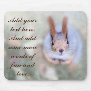 Eichhörnchen schaut von unten zu Ihnen auf Mousepad