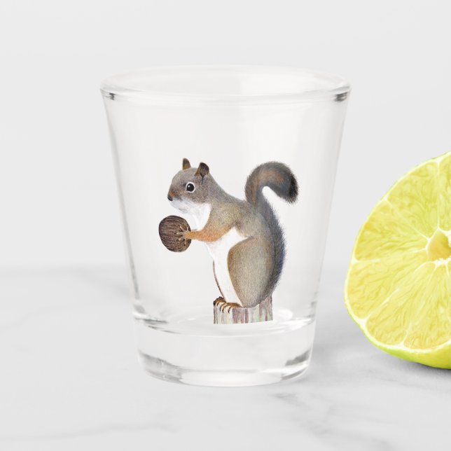 Eichhörnchen Schnapsglas (Vorderseite)