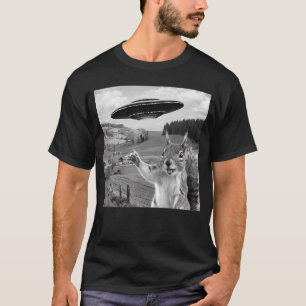 Eichhörnchen Sie mit Alien UFO Lustige Geschenke f T-Shirt