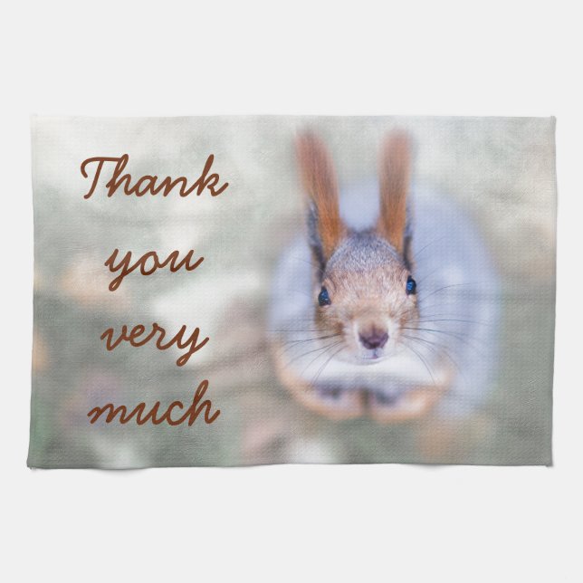 Eichhörnchen sieht dich von unten nach oben an geschirrtuch (Horizontal)