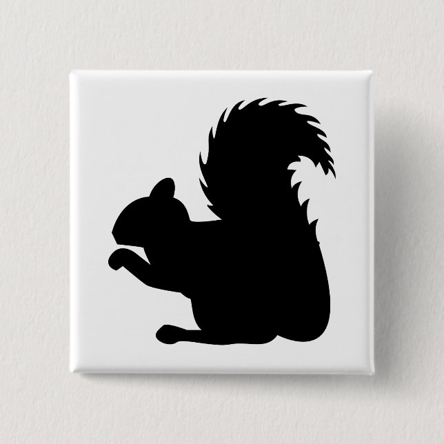 Eichhörnchen-Silhouette Button (Vorderseite)