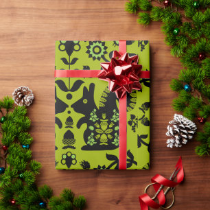 Eichhörnchen Skandinavische Volkskunst Geschenkpapier