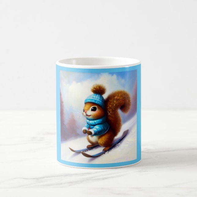Eichhörnchen Skiing Kaffeetasse (Mittel)