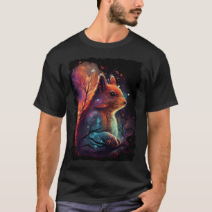 Eichhörnchen Sonnenuntergang Retro 70er Jahre Vint T-Shirt