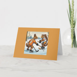 Eichhörnchen spielen Hockey Alles Gute zum Geburts Karte