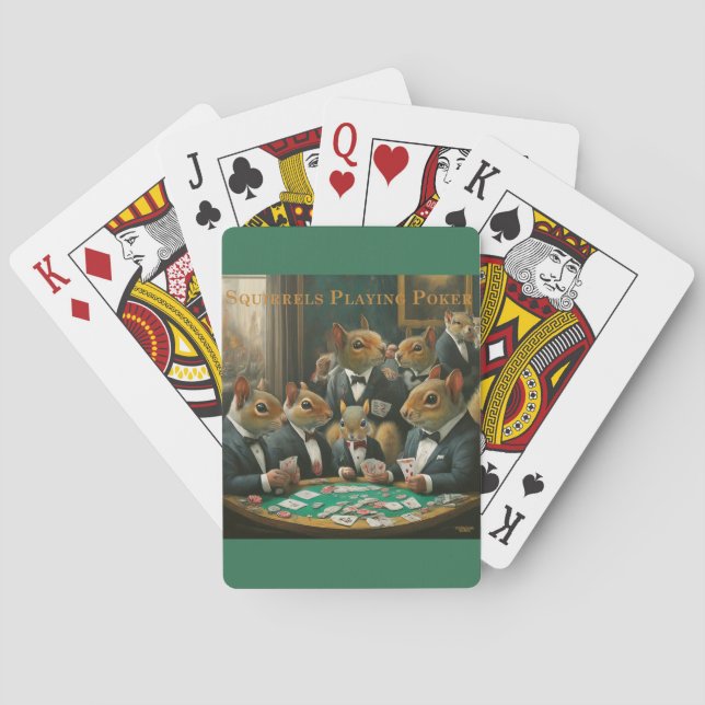 Eichhörnchen spielen Pokerkarten mit hohen Stakes (Rückseite)