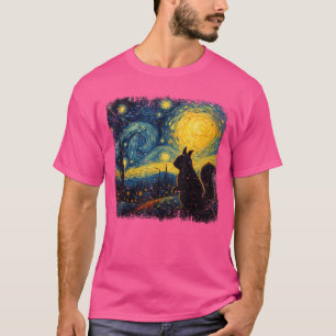 Eichhörnchen Sternennacht Van Gogh Kunstgeschenke T-Shirt